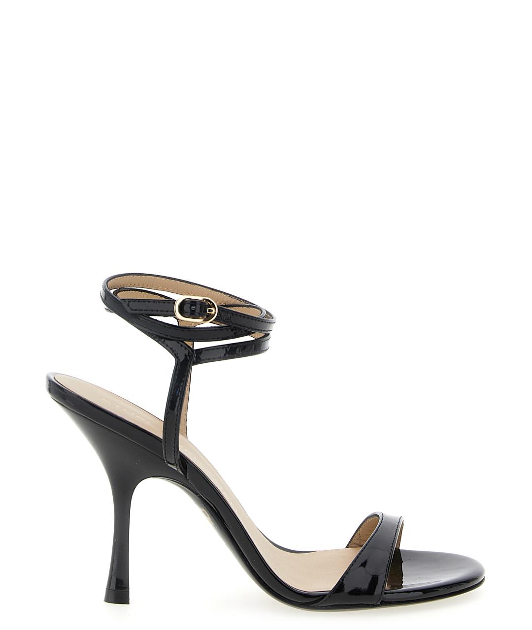 STUART WEITZMAN Черные босоножки из лакированной кожи, фото 1