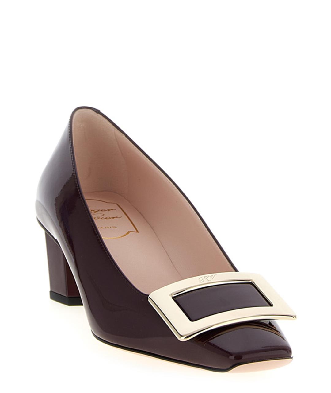 ROGER VIVIER Бордовые кожаные туфли, фото 2