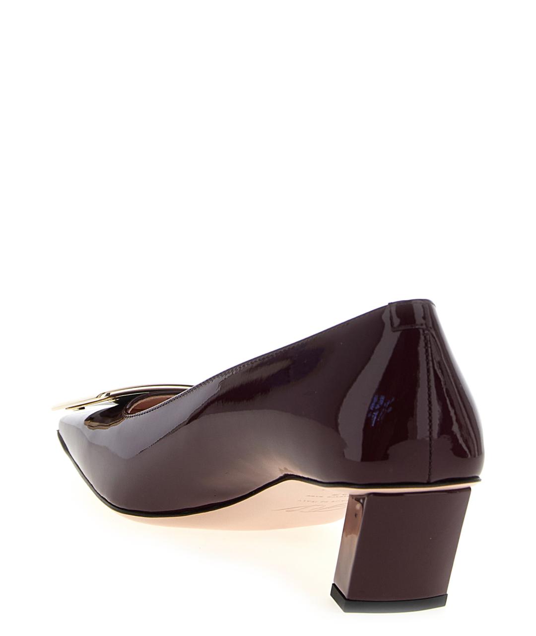 ROGER VIVIER Бордовые кожаные туфли, фото 3