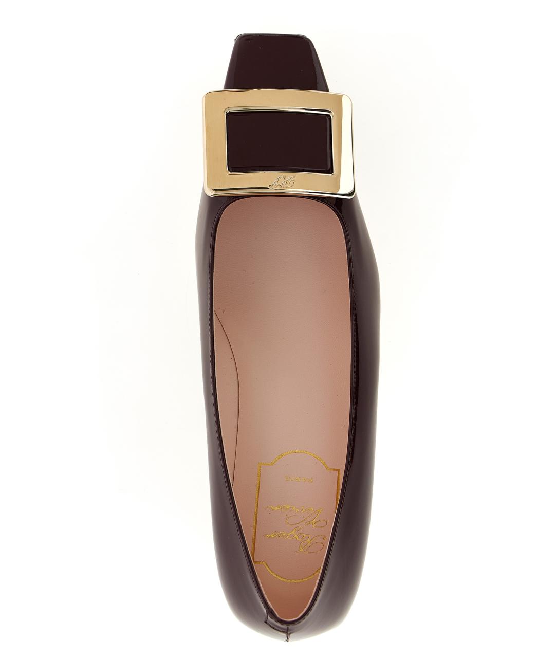ROGER VIVIER Бордовые кожаные туфли, фото 4