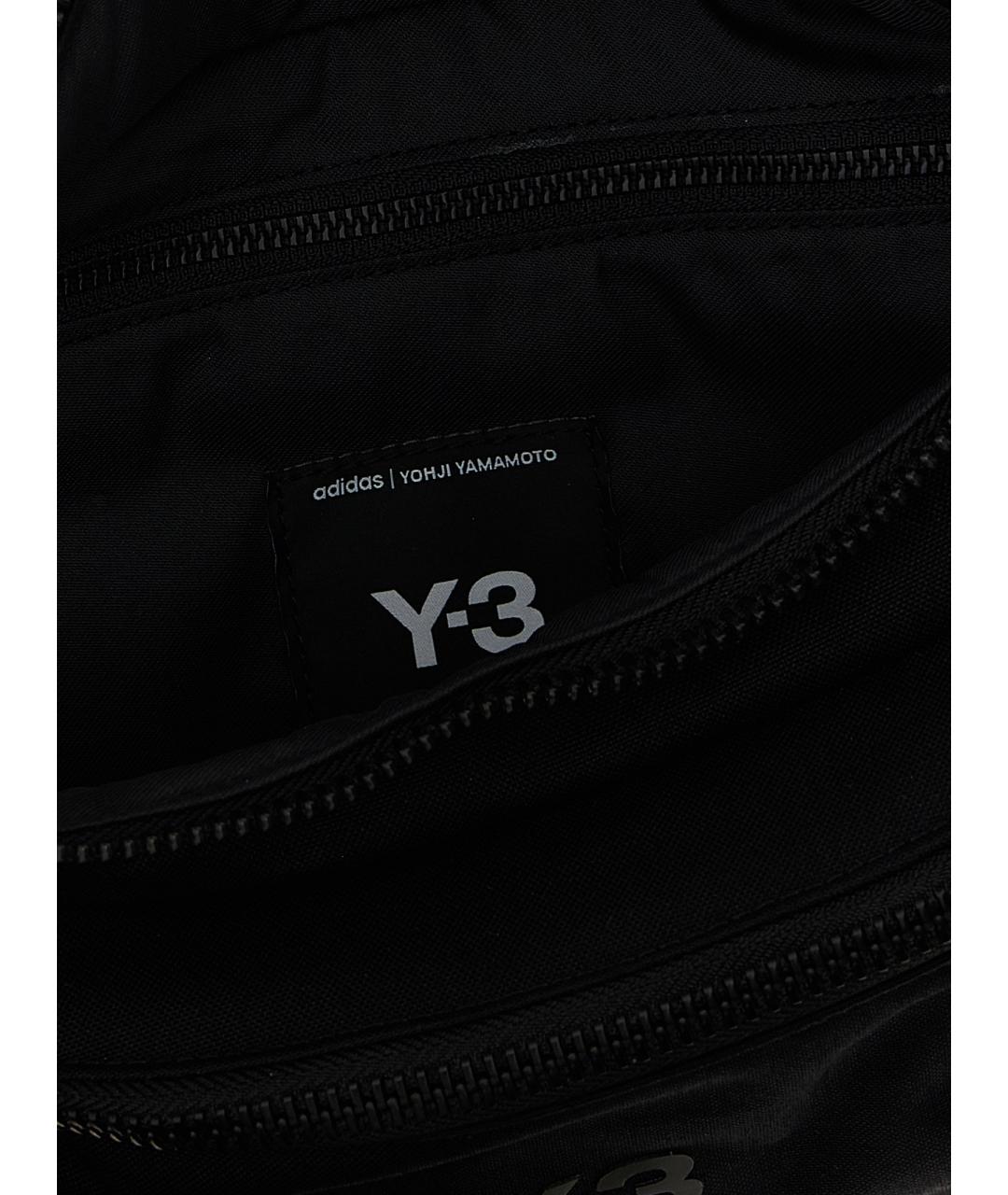 Y-3 Черная синтетическая поясная сумка, фото 4
