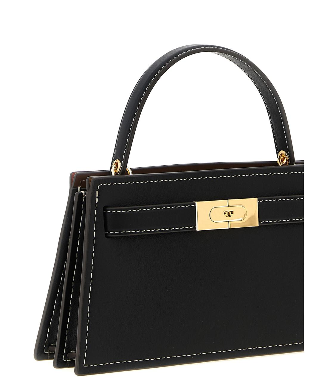 TORY BURCH Черная кожаная сумка с короткими ручками, фото 3