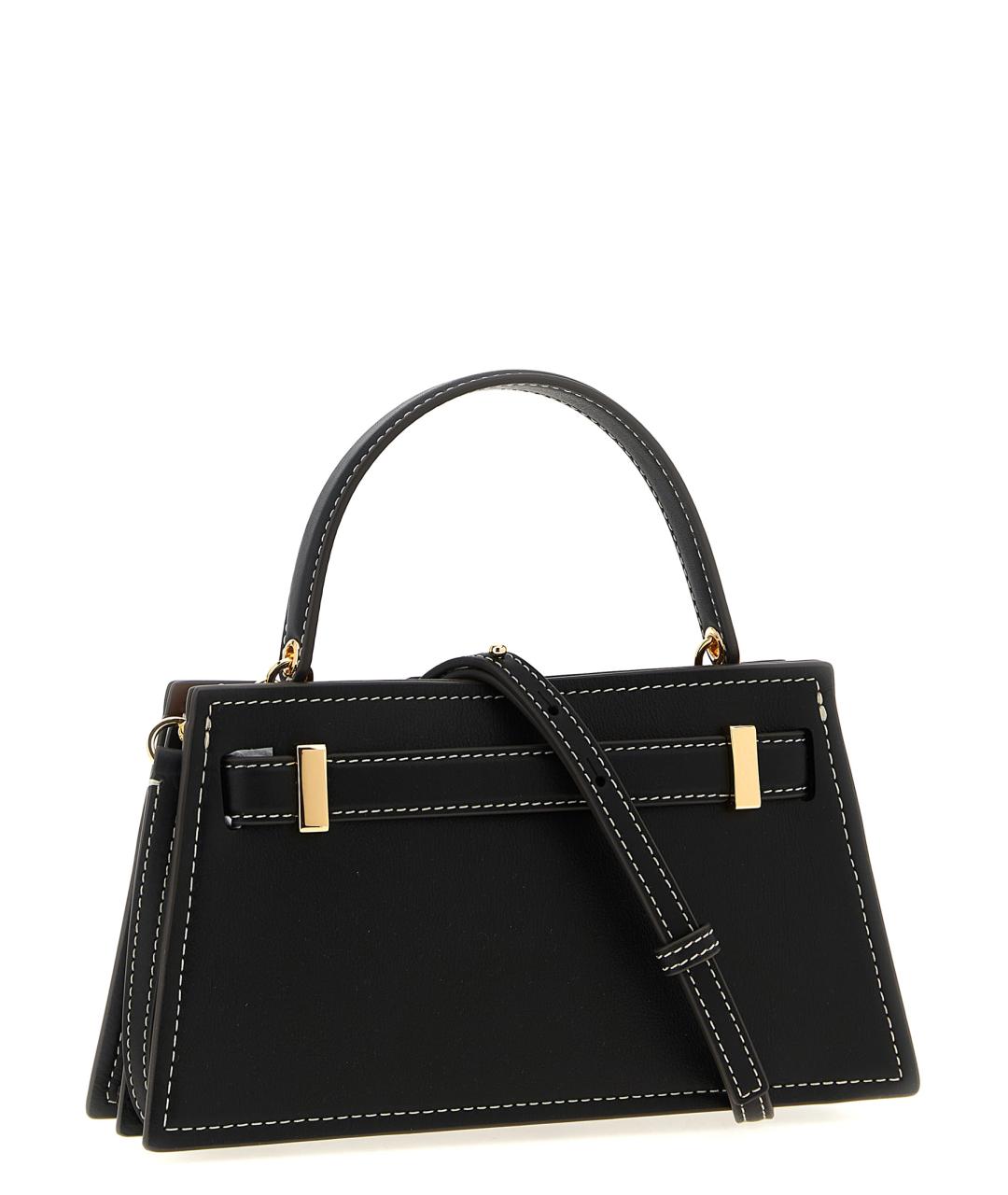 TORY BURCH Черная кожаная сумка с короткими ручками, фото 2