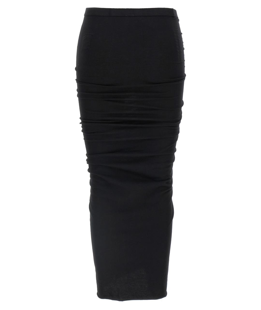 RICK OWENS DRKSHDW Черная хлопковая юбка миди, фото 2