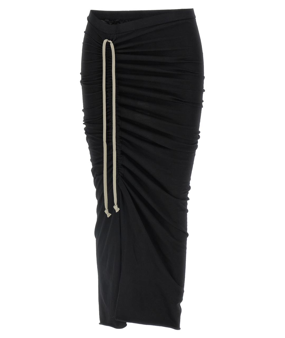 RICK OWENS DRKSHDW Черная хлопковая юбка миди, фото 1