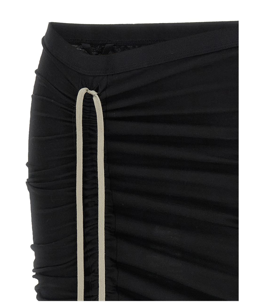 RICK OWENS DRKSHDW Черная хлопковая юбка миди, фото 3