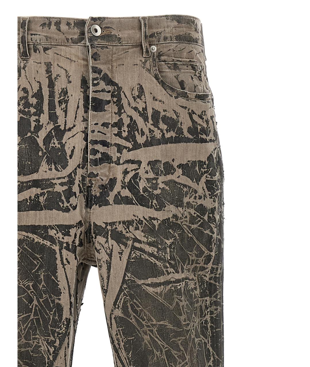 RICK OWENS DRKSHDW Серые хлопковые прямые джинсы, фото 3