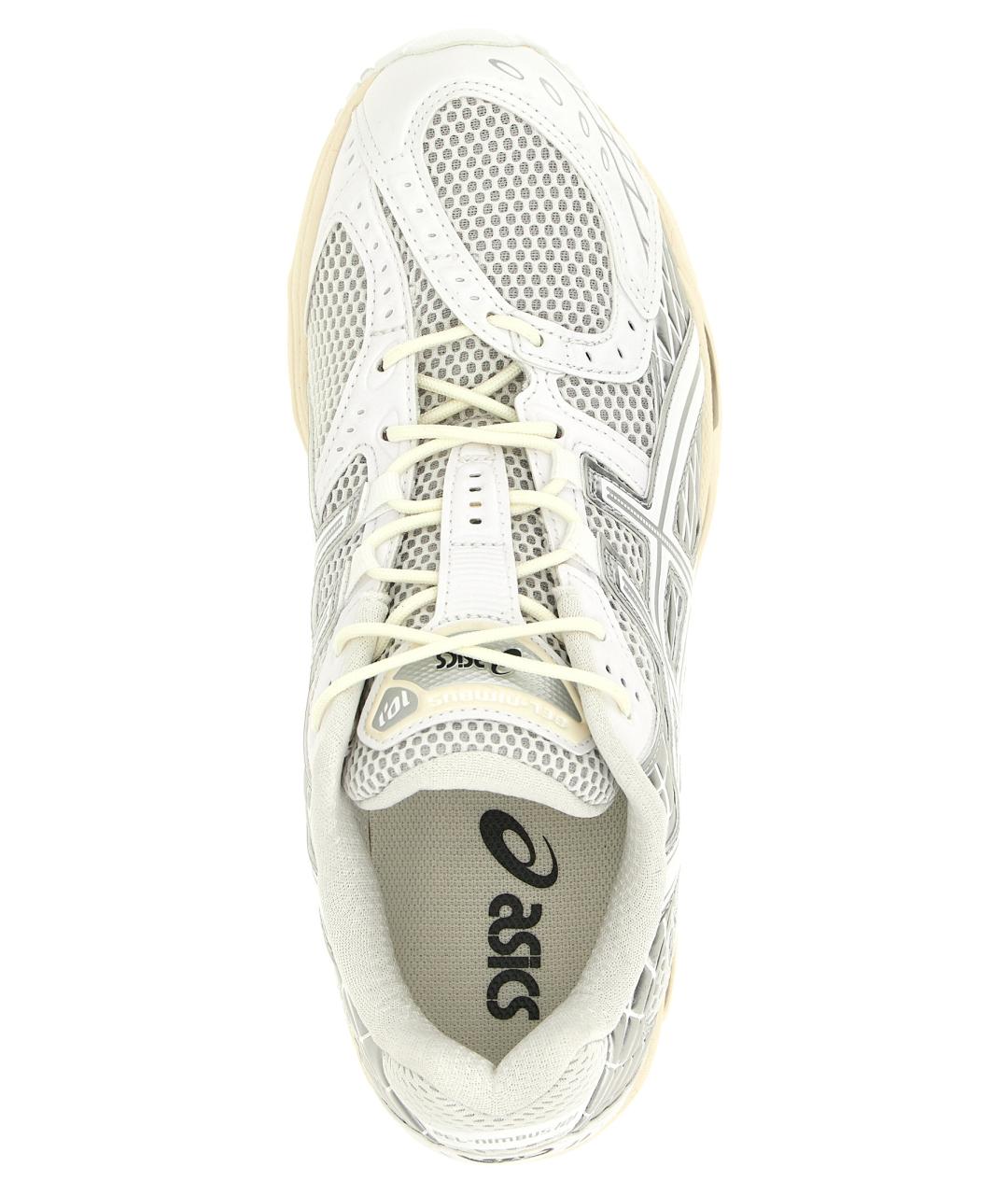 ASICS Серебряные кожаные кроссовки, фото 4