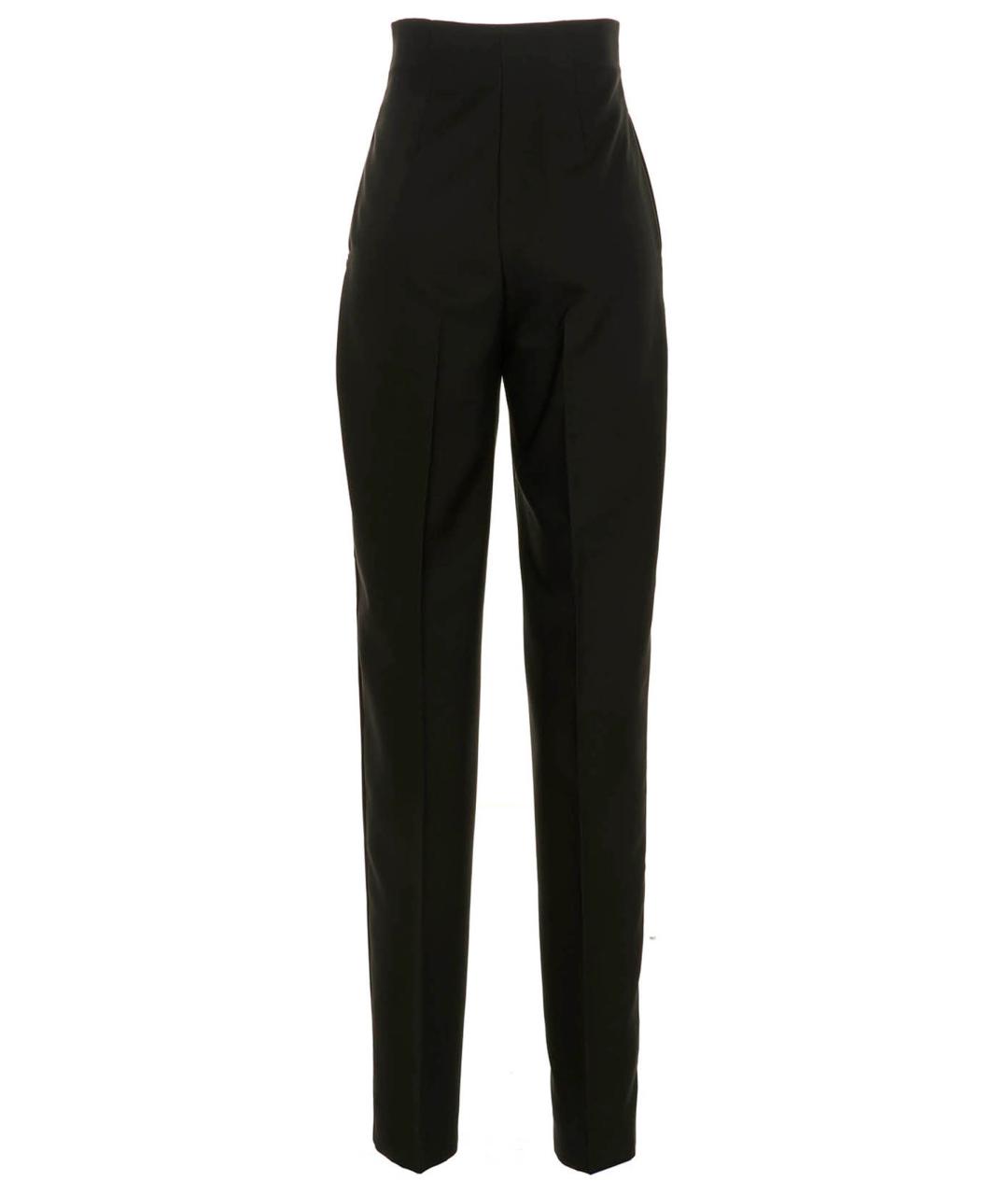 SPORTMAX Черные полиэстеровые прямые брюки, фото 2