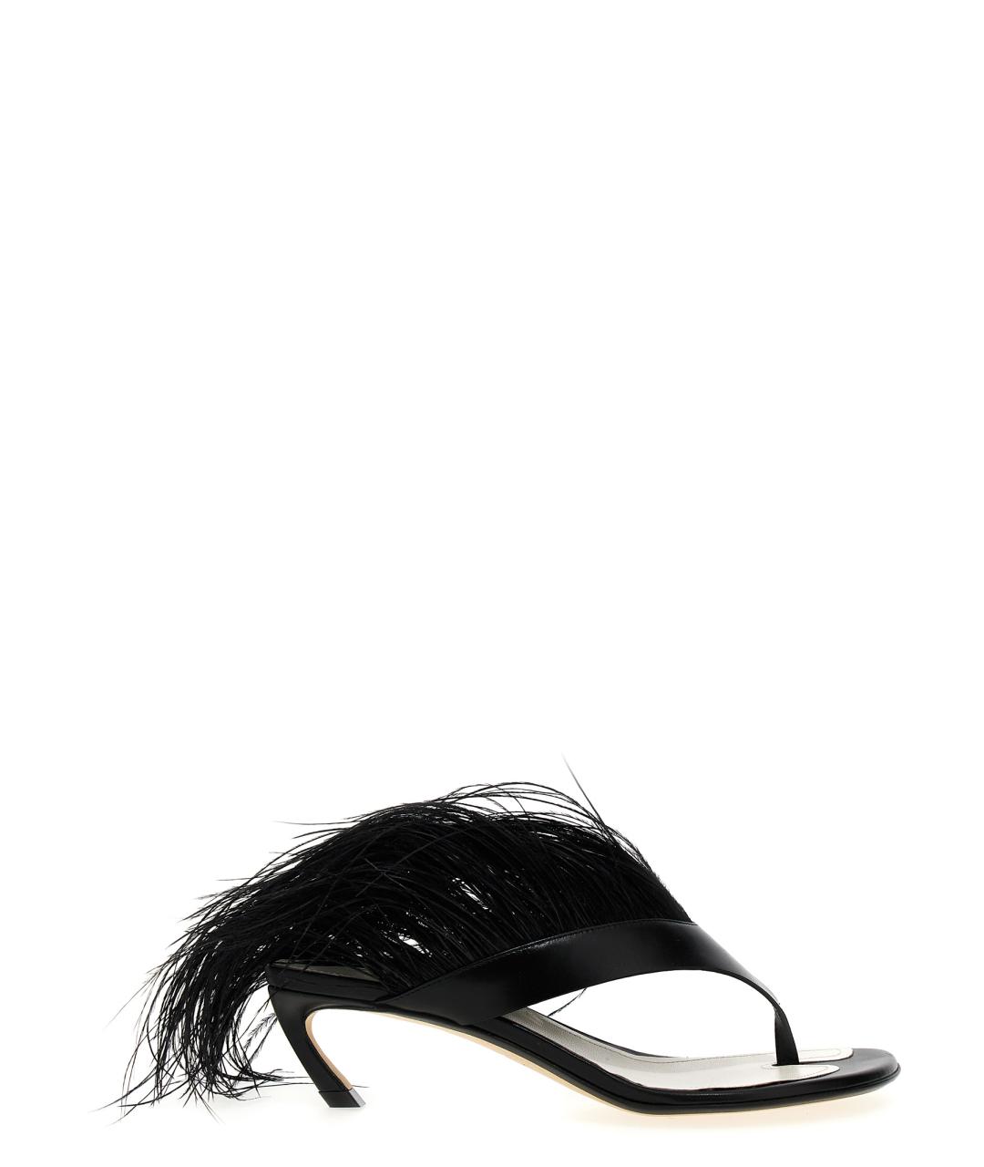 LANVIN Черные кожаные мюли, фото 1
