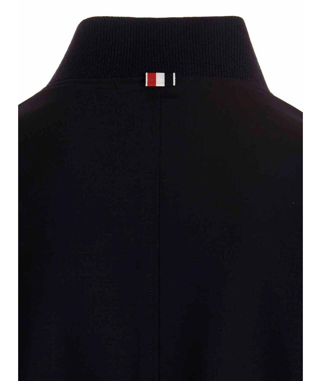 THOM BROWNE Темно-синяя шерстяная куртка, фото 4