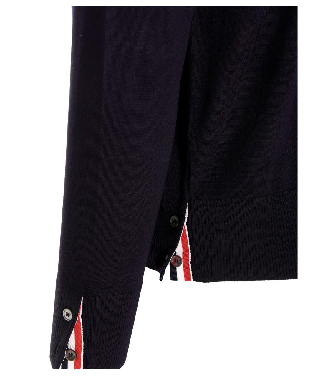 THOM BROWNE Темно-синий шерстяной джемпер / свитер, фото 4