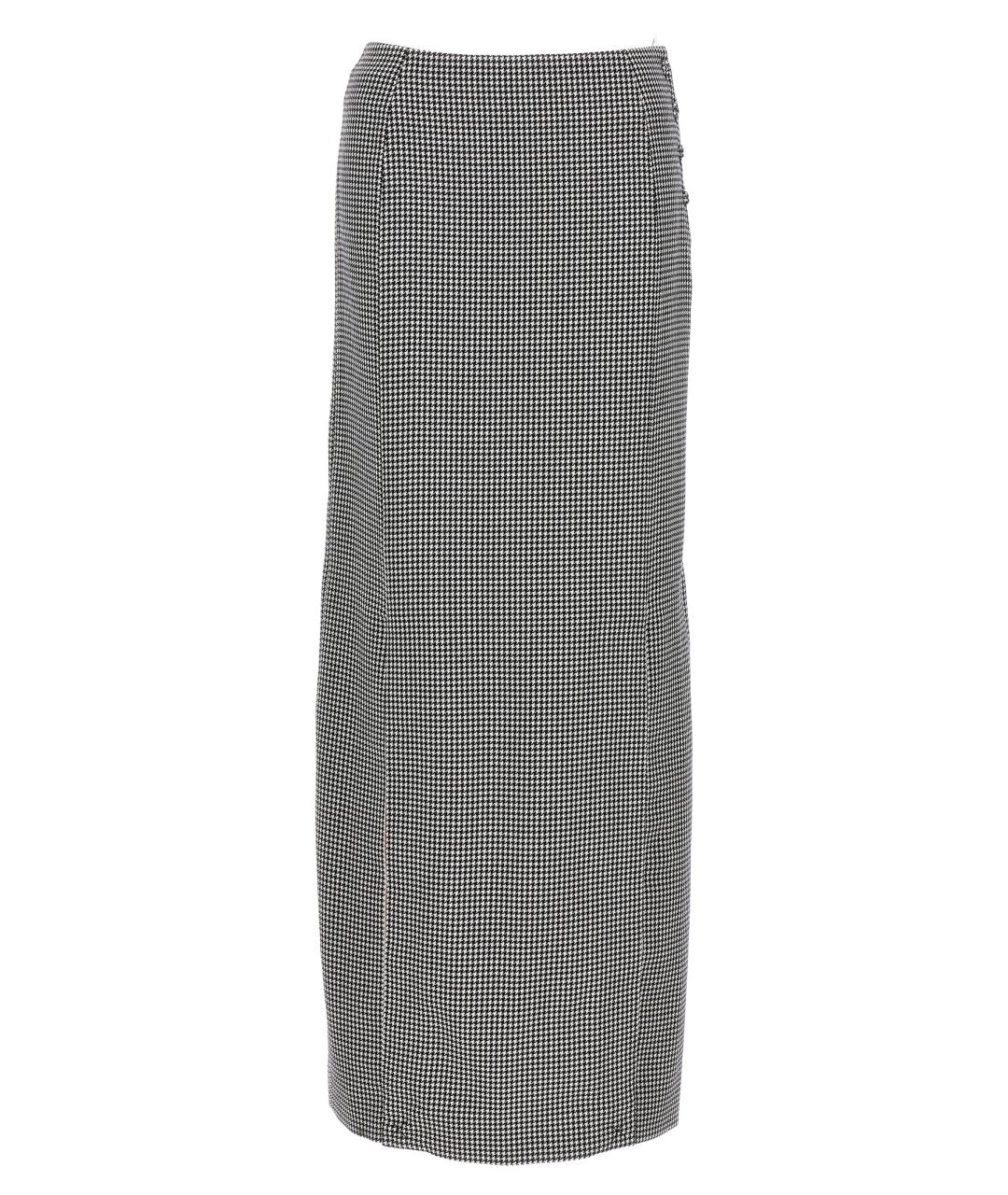 THOM BROWNE Серая шерстяная юбка миди, фото 1