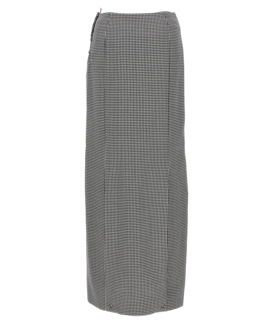 THOM BROWNE Серая шерстяная юбка миди, фото 2