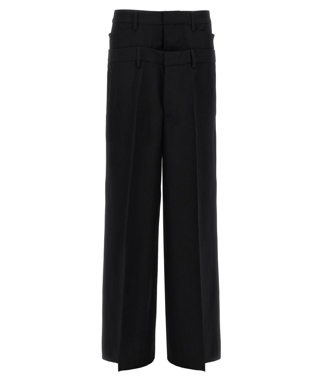 DSQUARED2 Черные шерстяные прямые брюки, фото 1