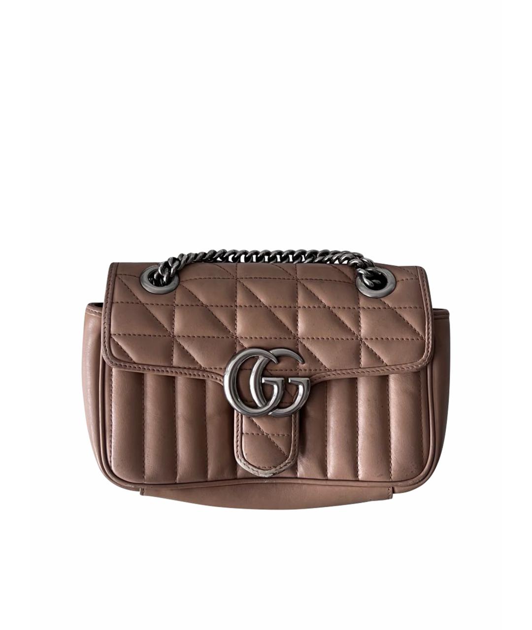 GUCCI Бежевая кожаная сумка через плечо, фото 1