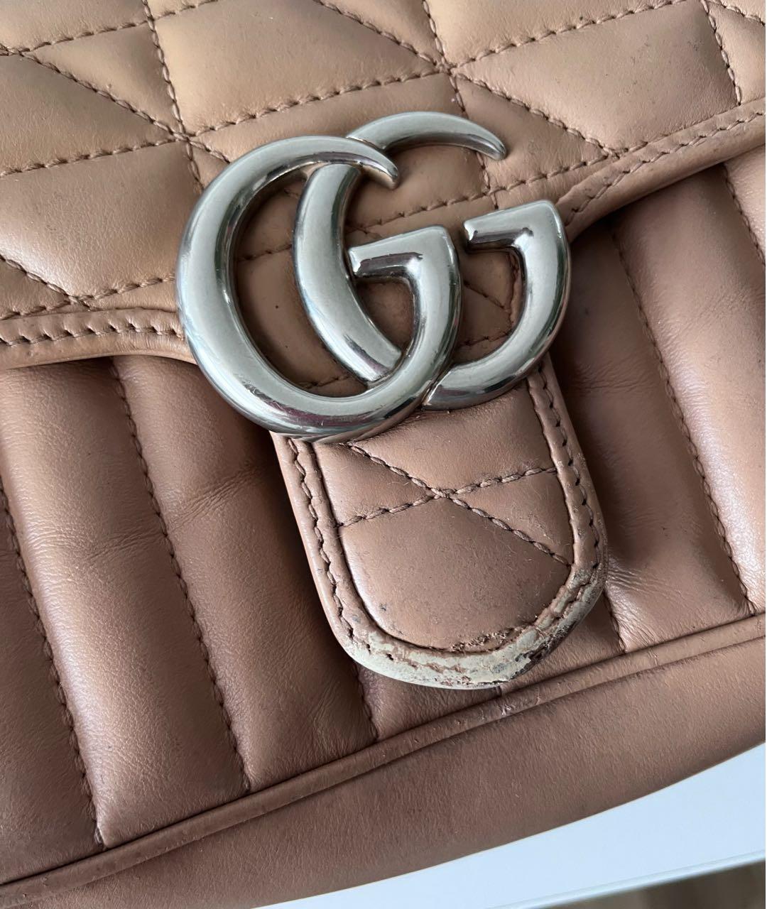 GUCCI Бежевая кожаная сумка через плечо, фото 5