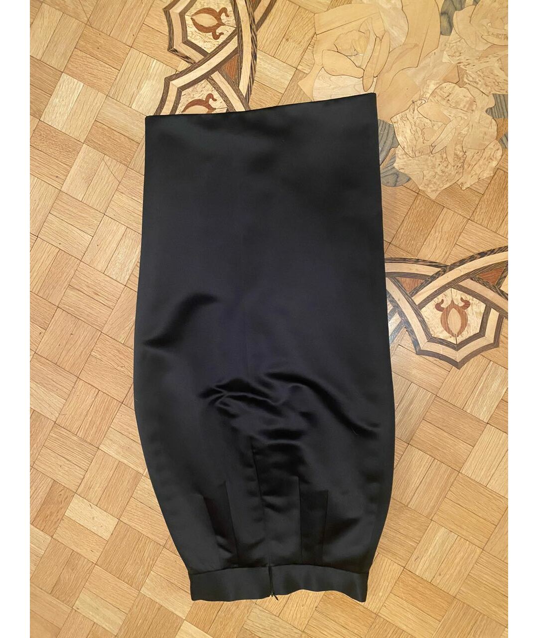 ESTER ABNER Черная шелковая юбка миди, фото 2