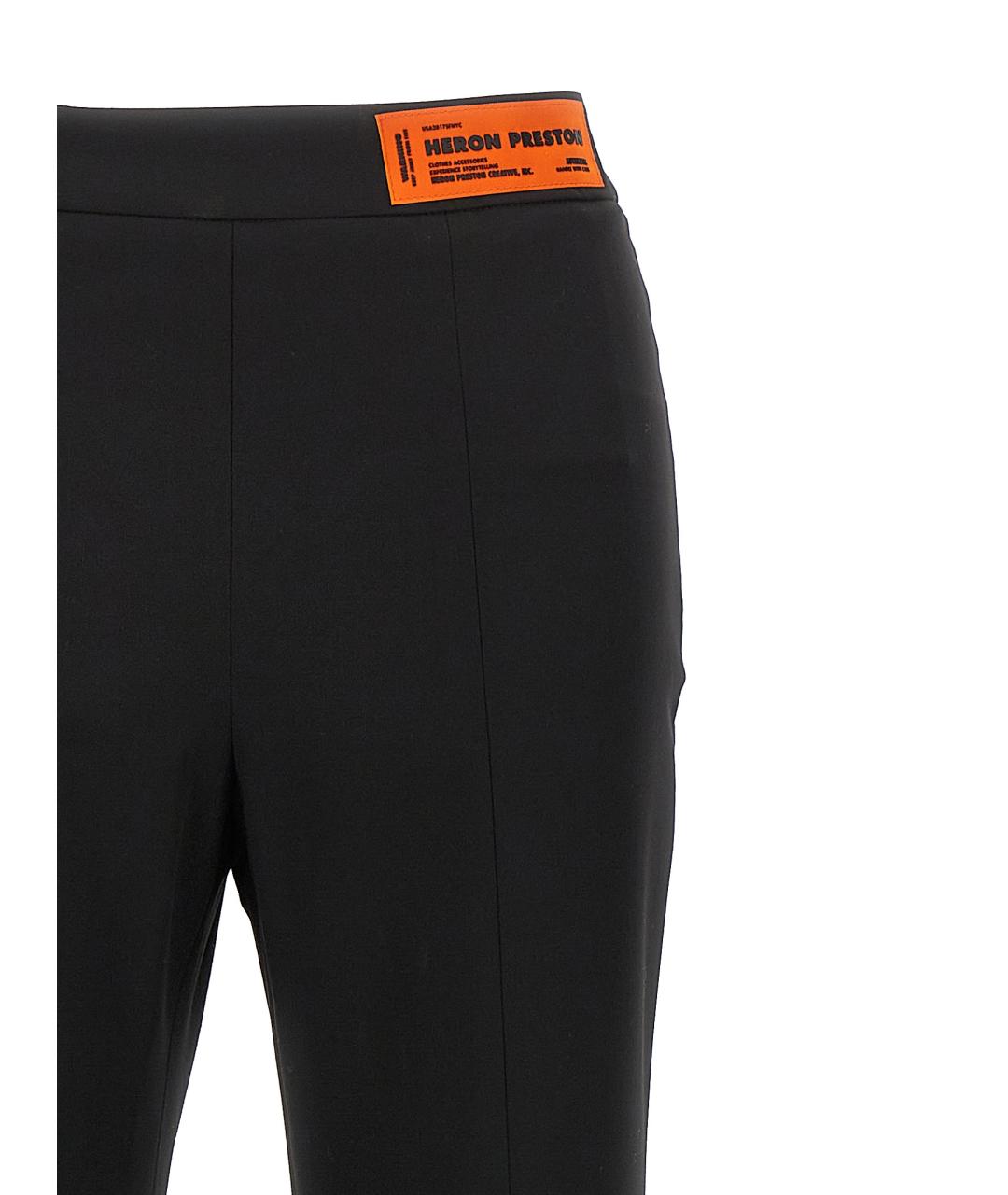 HERON PRESTON Черные полиэстеровые прямые брюки, фото 5