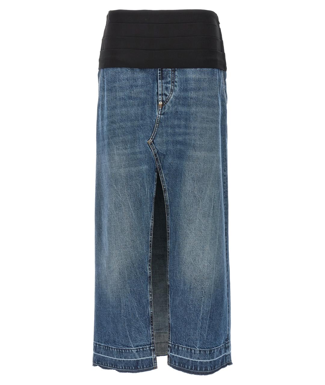 STELLA MCCARTNEY Синяя хлопковая юбка миди, фото 1