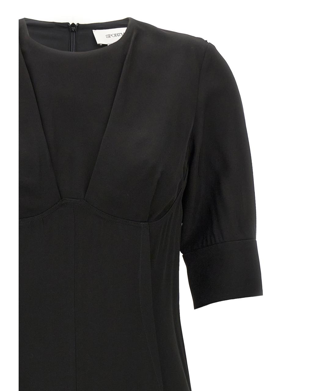 SPORTMAX Черное вискозное повседневное платье, фото 3