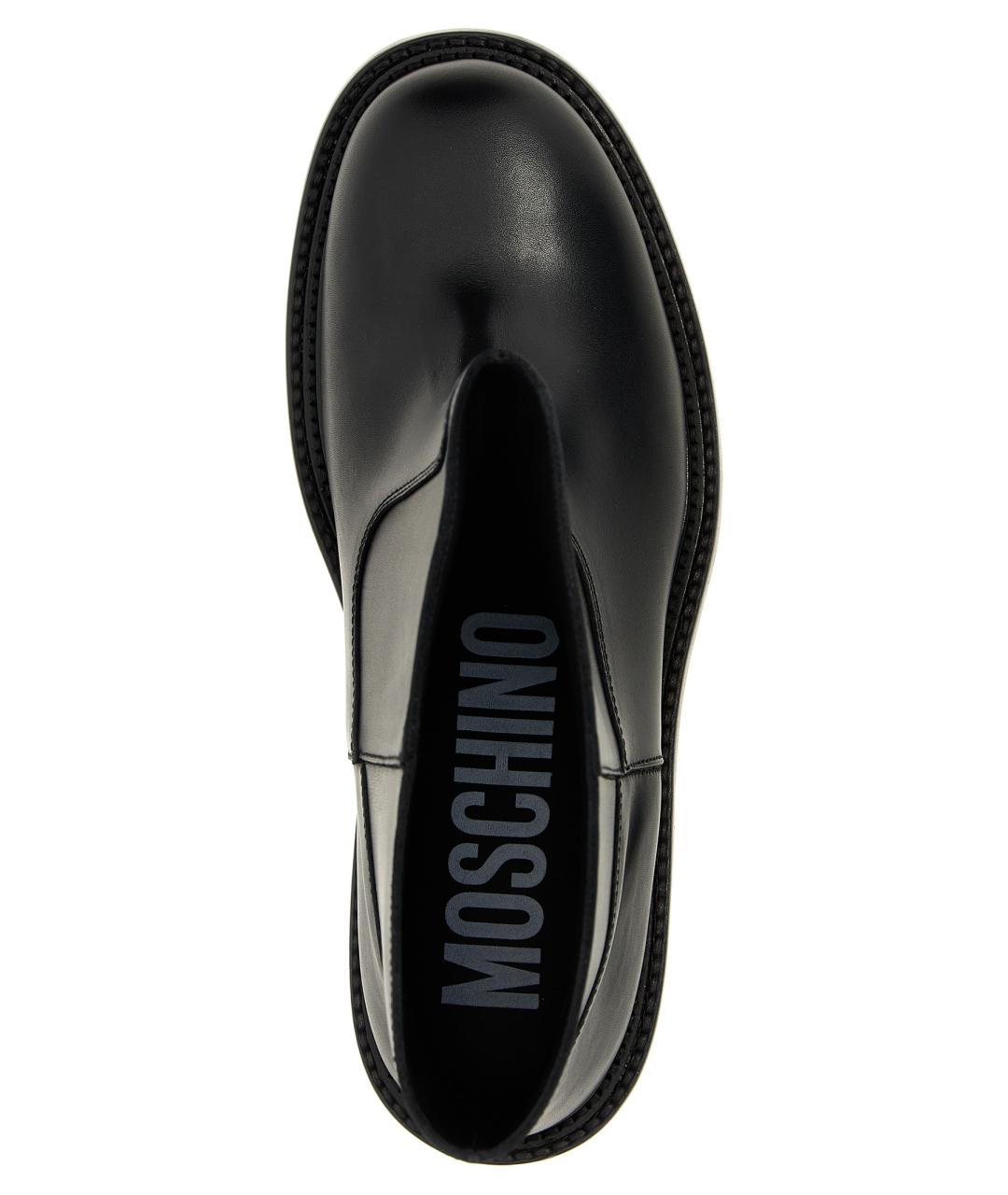 MOSCHINO Черные кожаные ботинки, фото 4