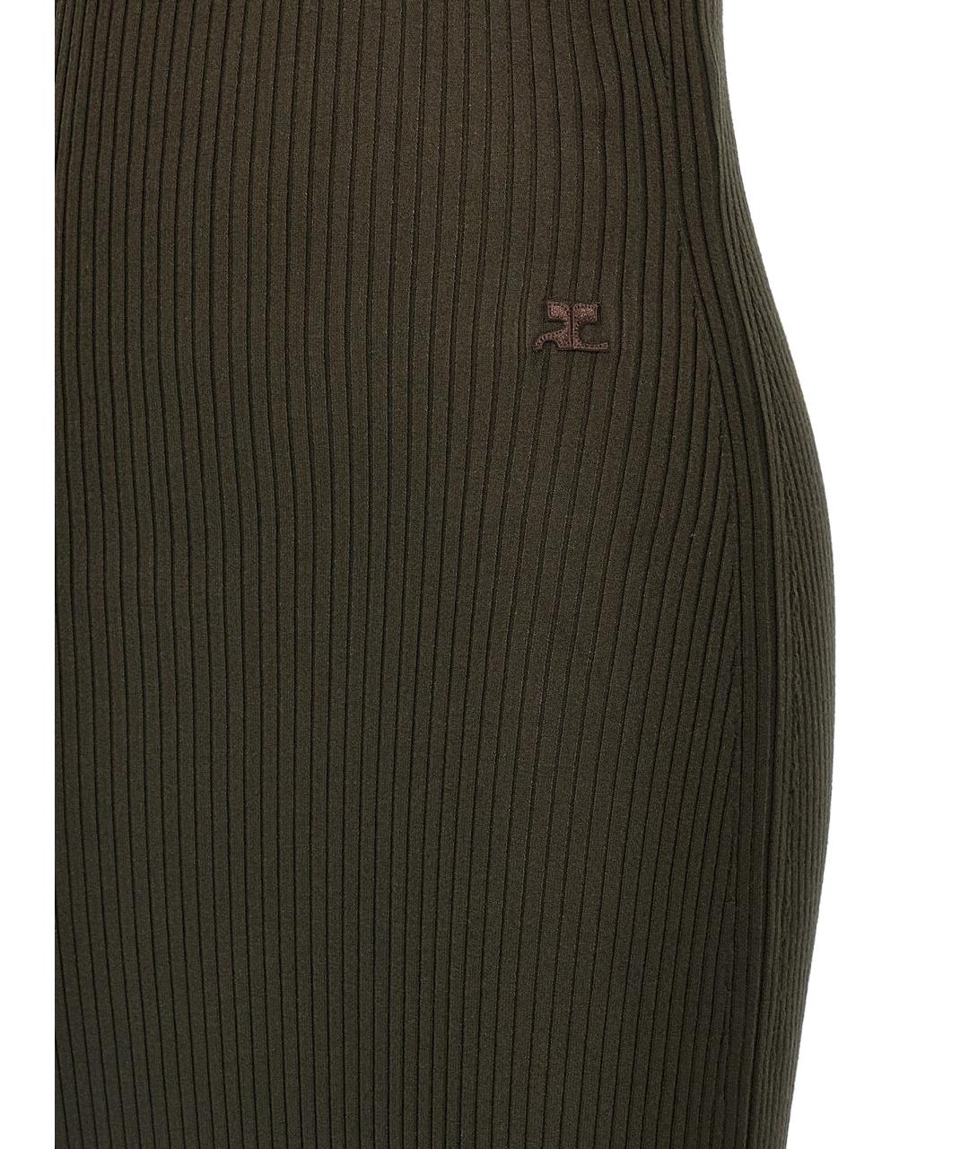 COURREGES Коричневое вискозное повседневное платье, фото 4