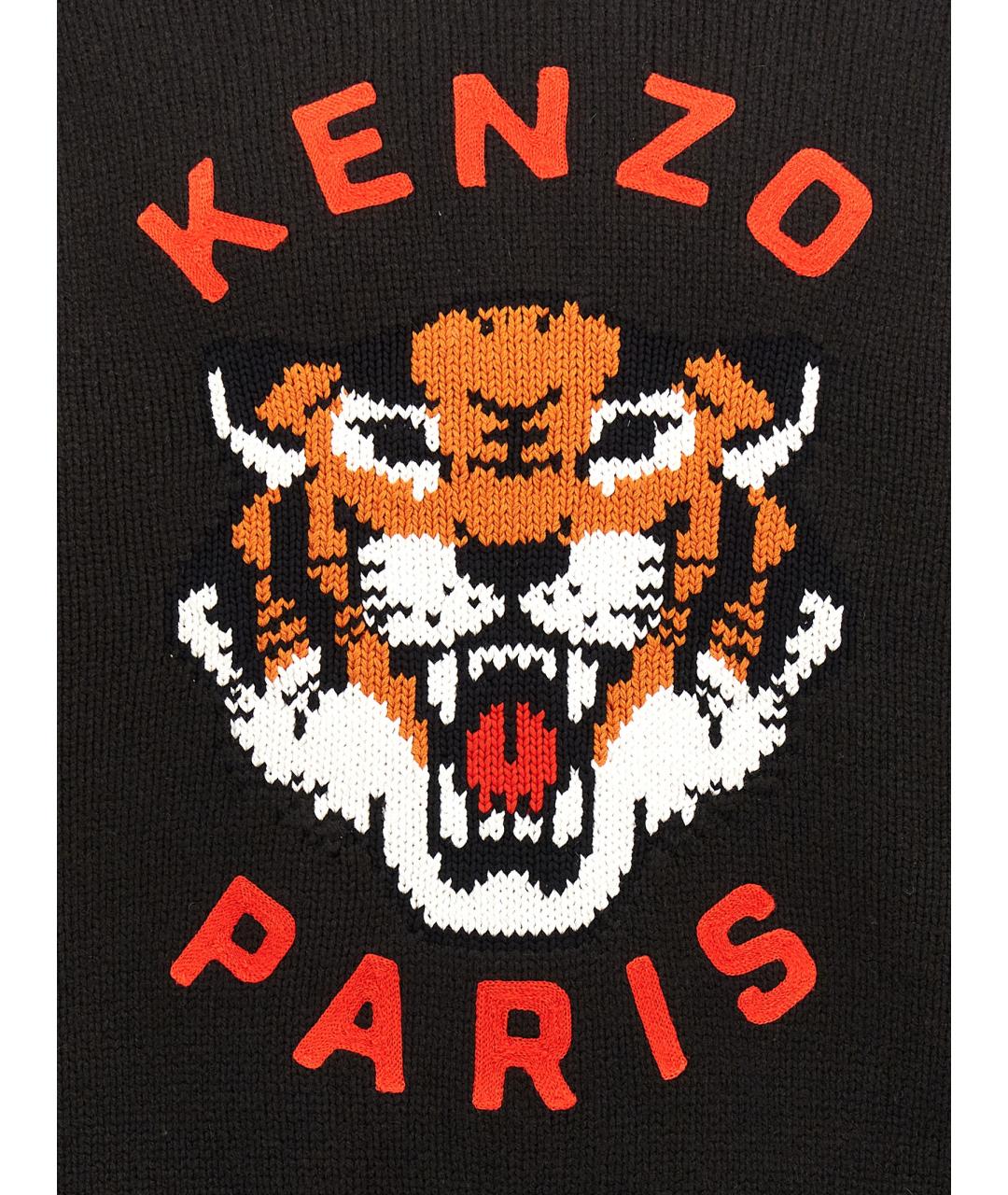 KENZO Черный шерстяной джемпер / свитер, фото 4