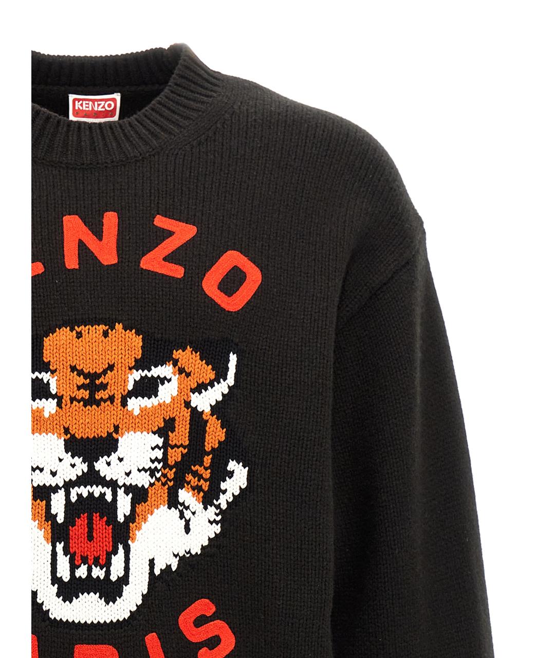 KENZO Черный шерстяной джемпер / свитер, фото 3