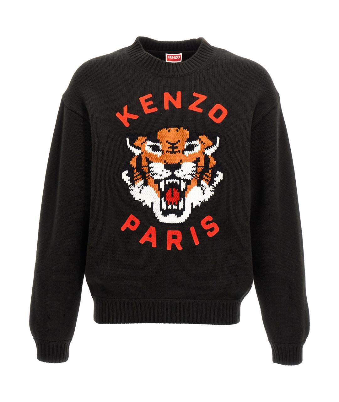 KENZO Черный шерстяной джемпер / свитер, фото 1