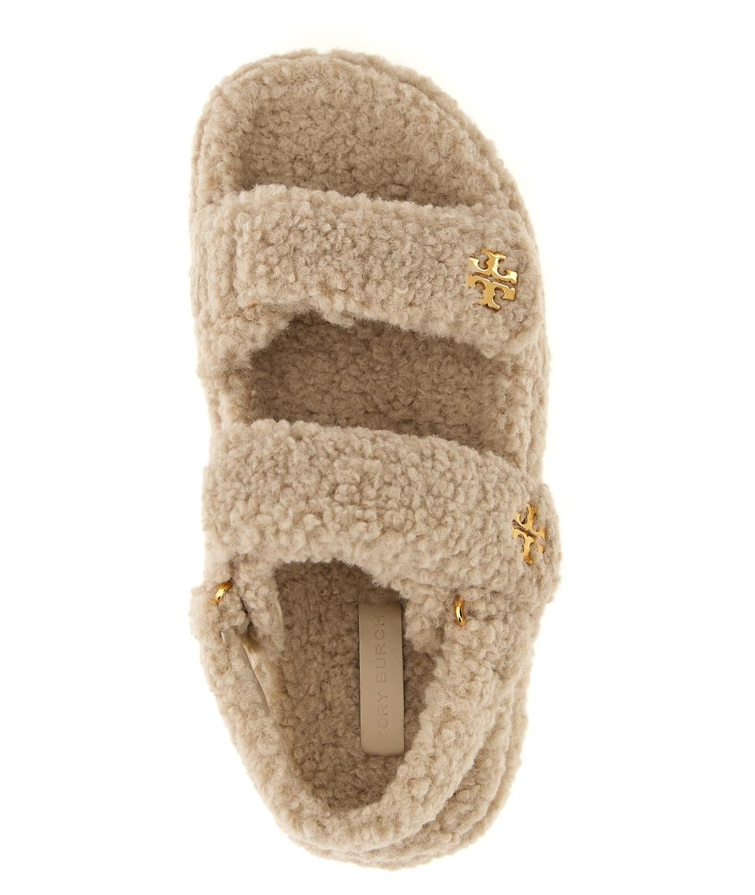 TORY BURCH Бежевые синтетические сандалии, фото 4