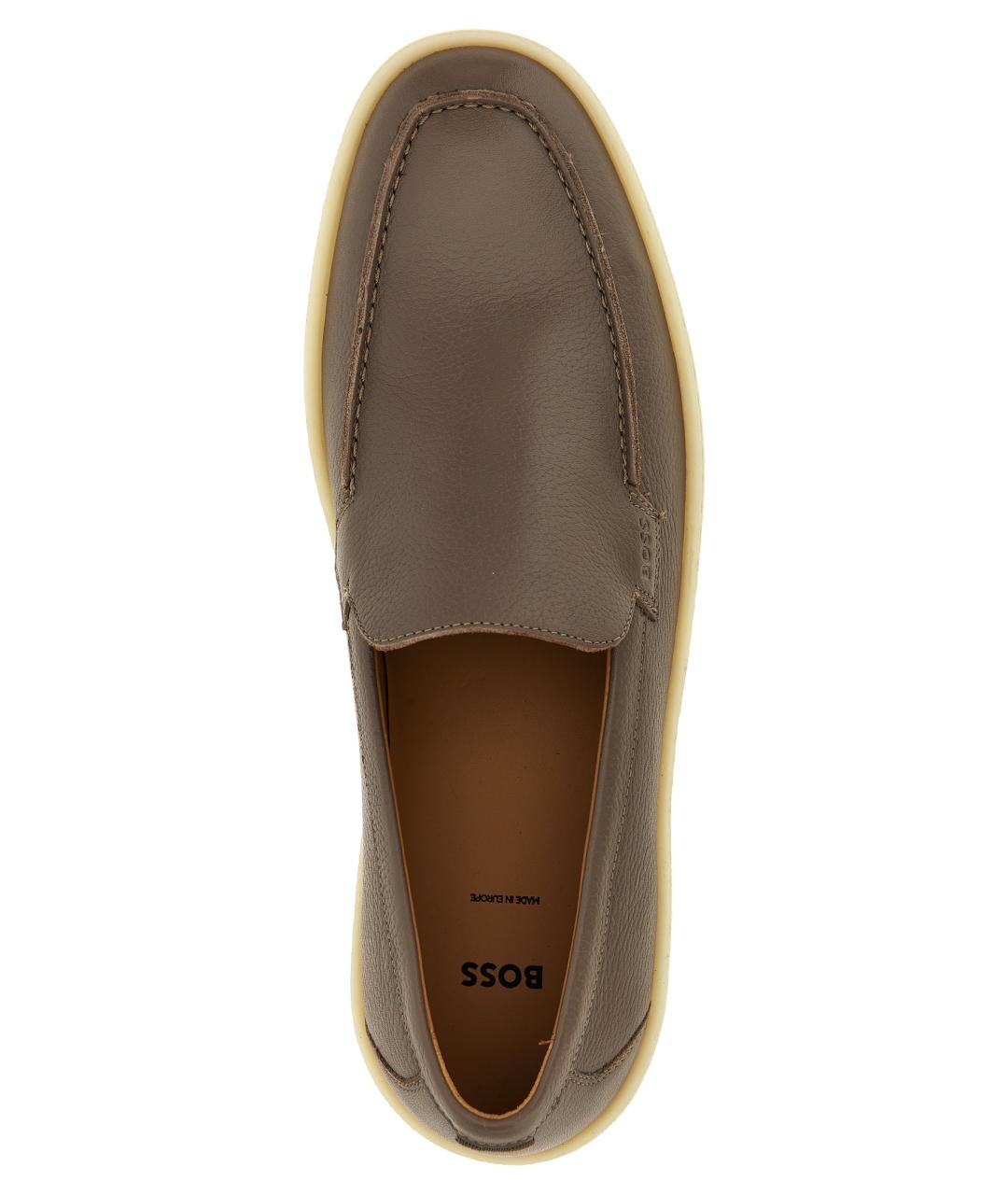 HUGO BOSS Коричневые кожаные лоферы, фото 4