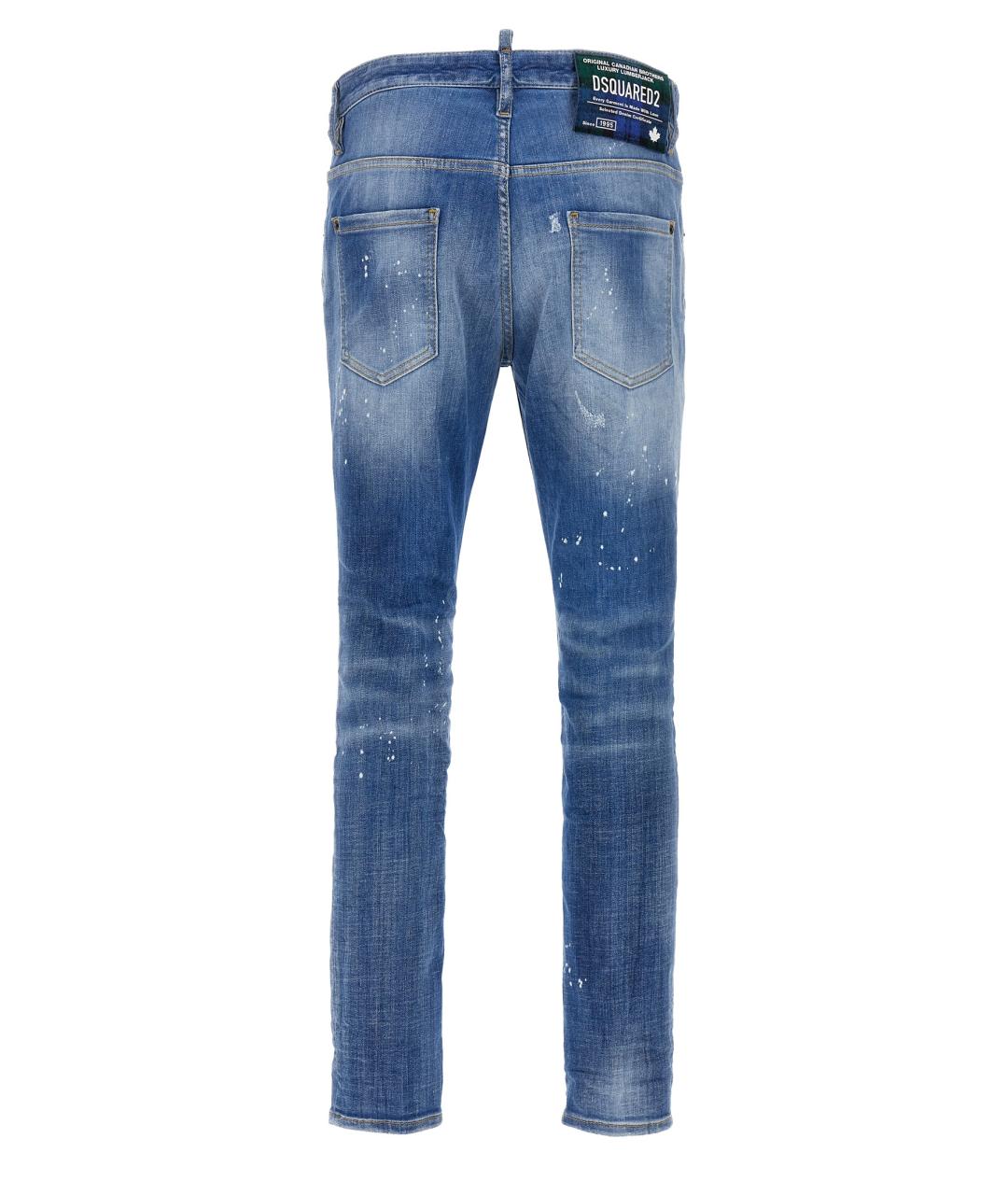 DSQUARED2 Голубые хлопковые прямые джинсы, фото 2