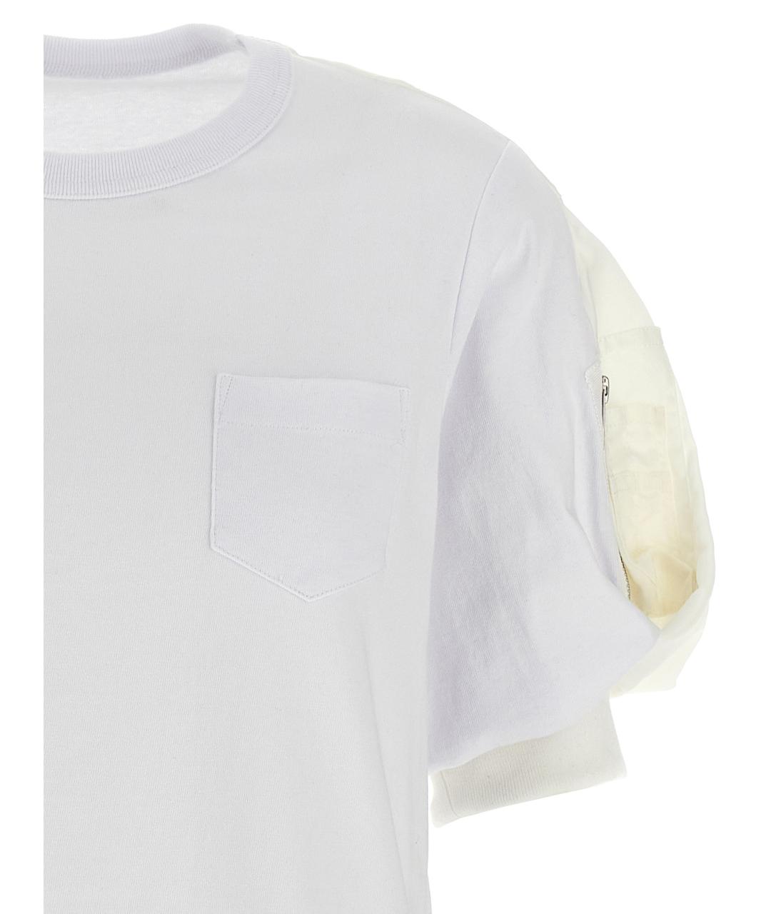 SACAI Белая хлопковая футболка, фото 2