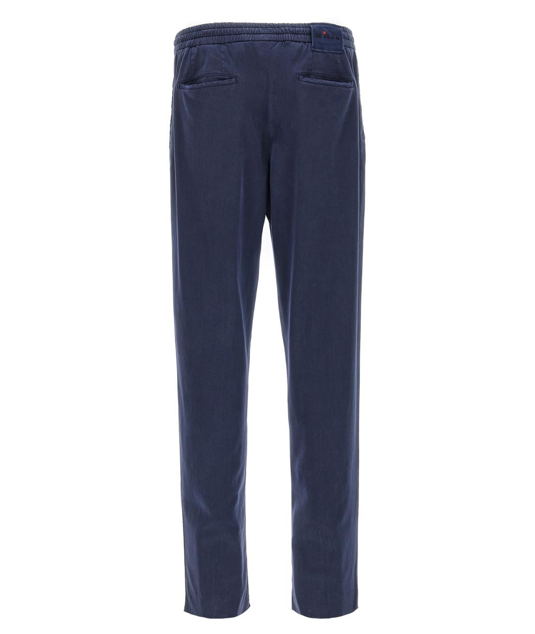 KITON Синие вискозные повседневные брюки, фото 2