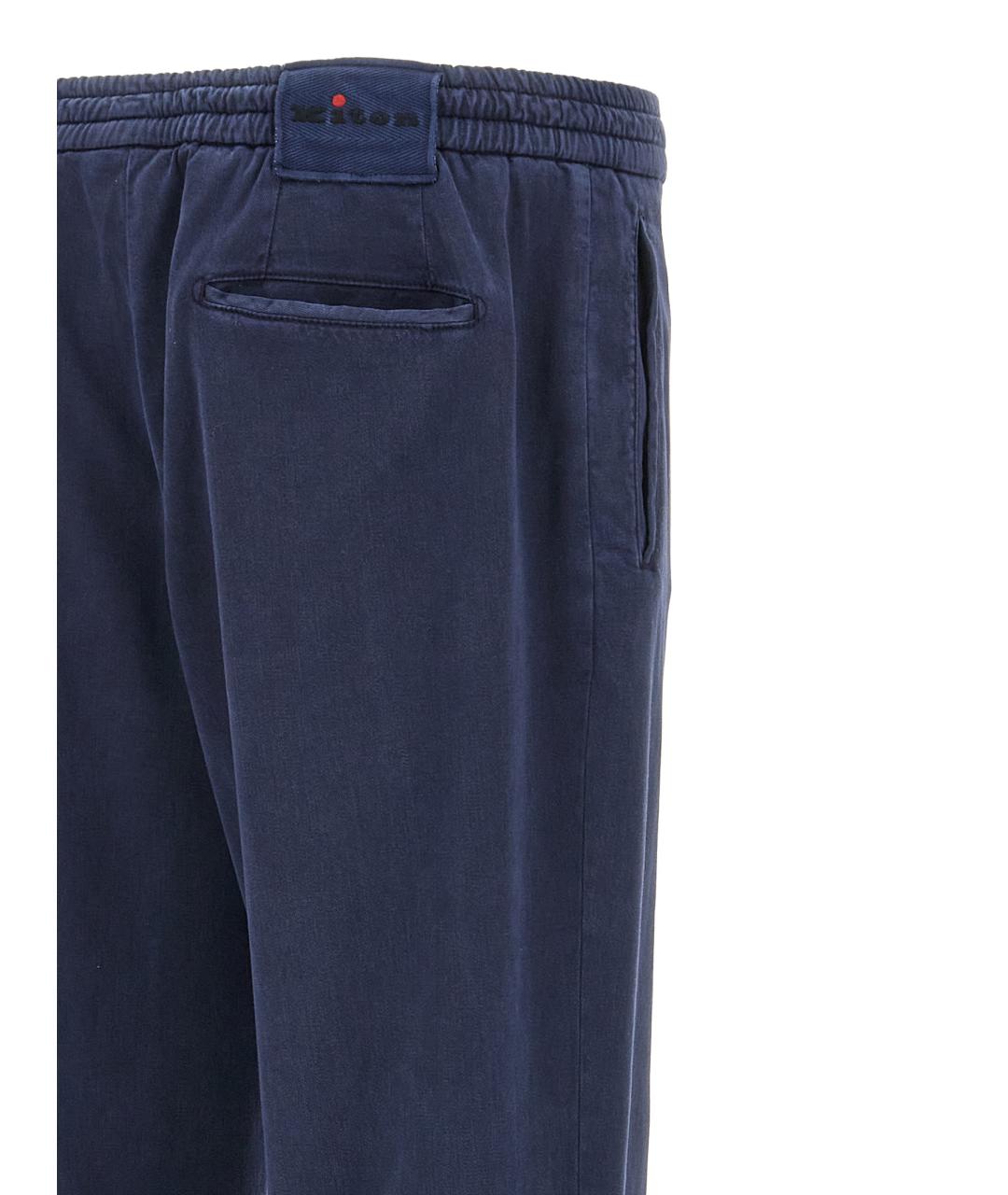 KITON Синие вискозные повседневные брюки, фото 4