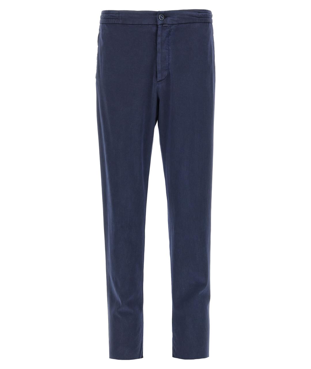 KITON Синие вискозные повседневные брюки, фото 1