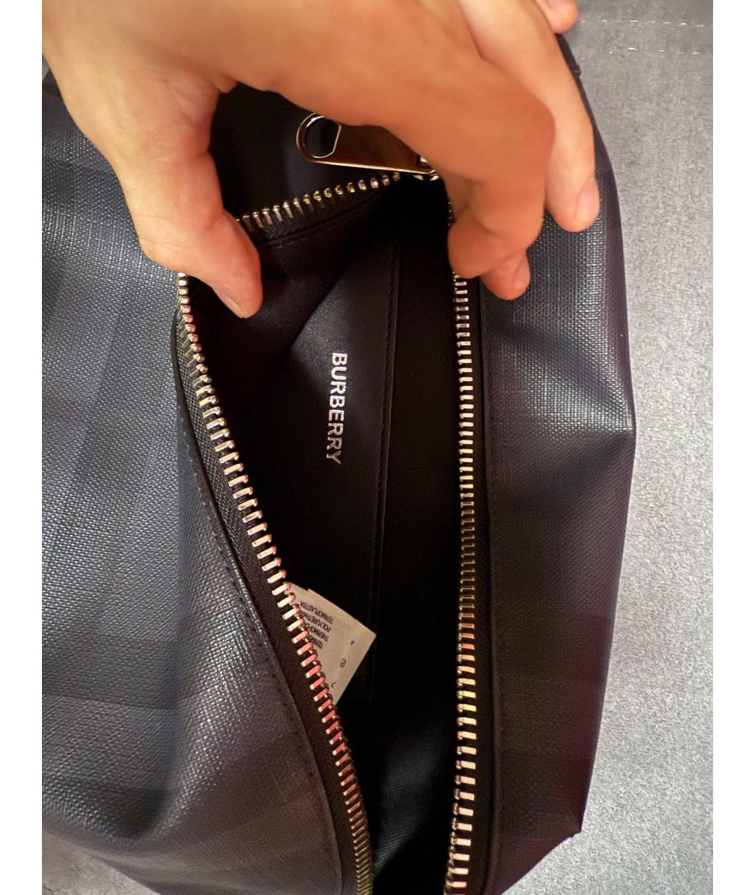 BURBERRY Черная барсетка из искусственной кожи, фото 2