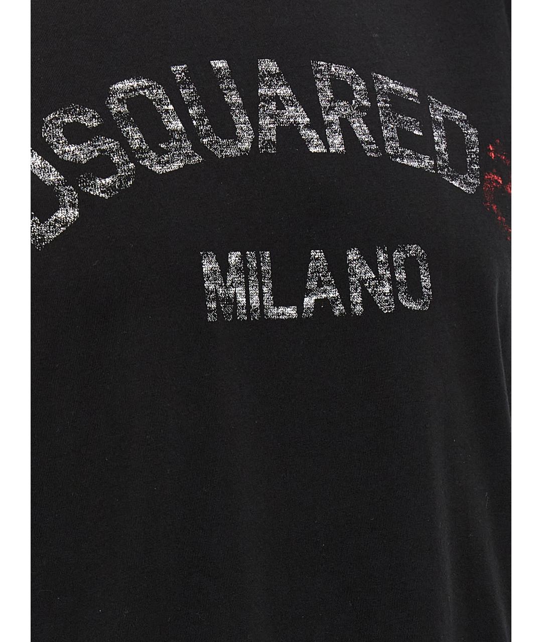 DSQUARED2 Черная хлопковая футболка, фото 4