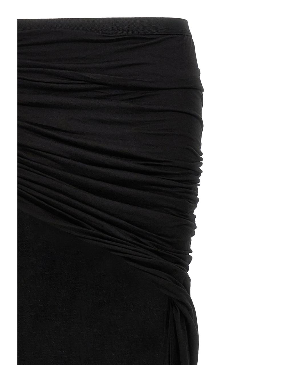 RICK OWENS DRKSHDW Черная хлопковая юбка миди, фото 3