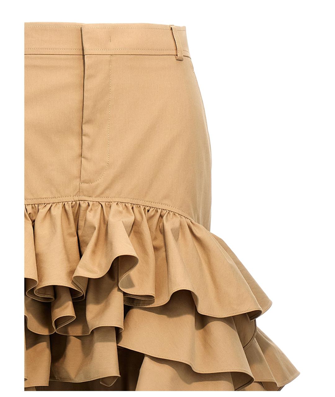 MOSCHINO Бежевая хлопковая юбка миди, фото 3