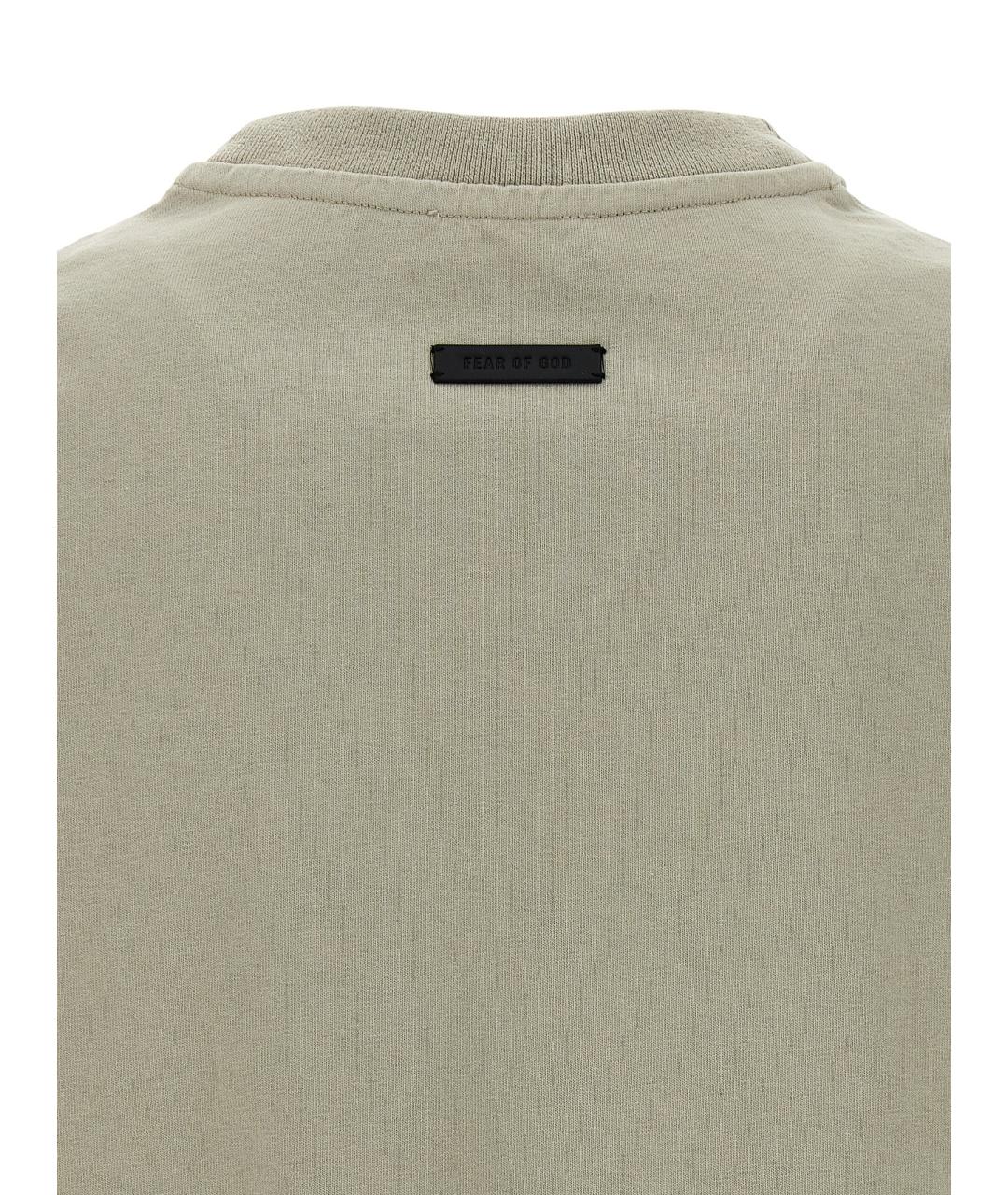 FEAR OF GOD Серая хлопковая футболка, фото 4