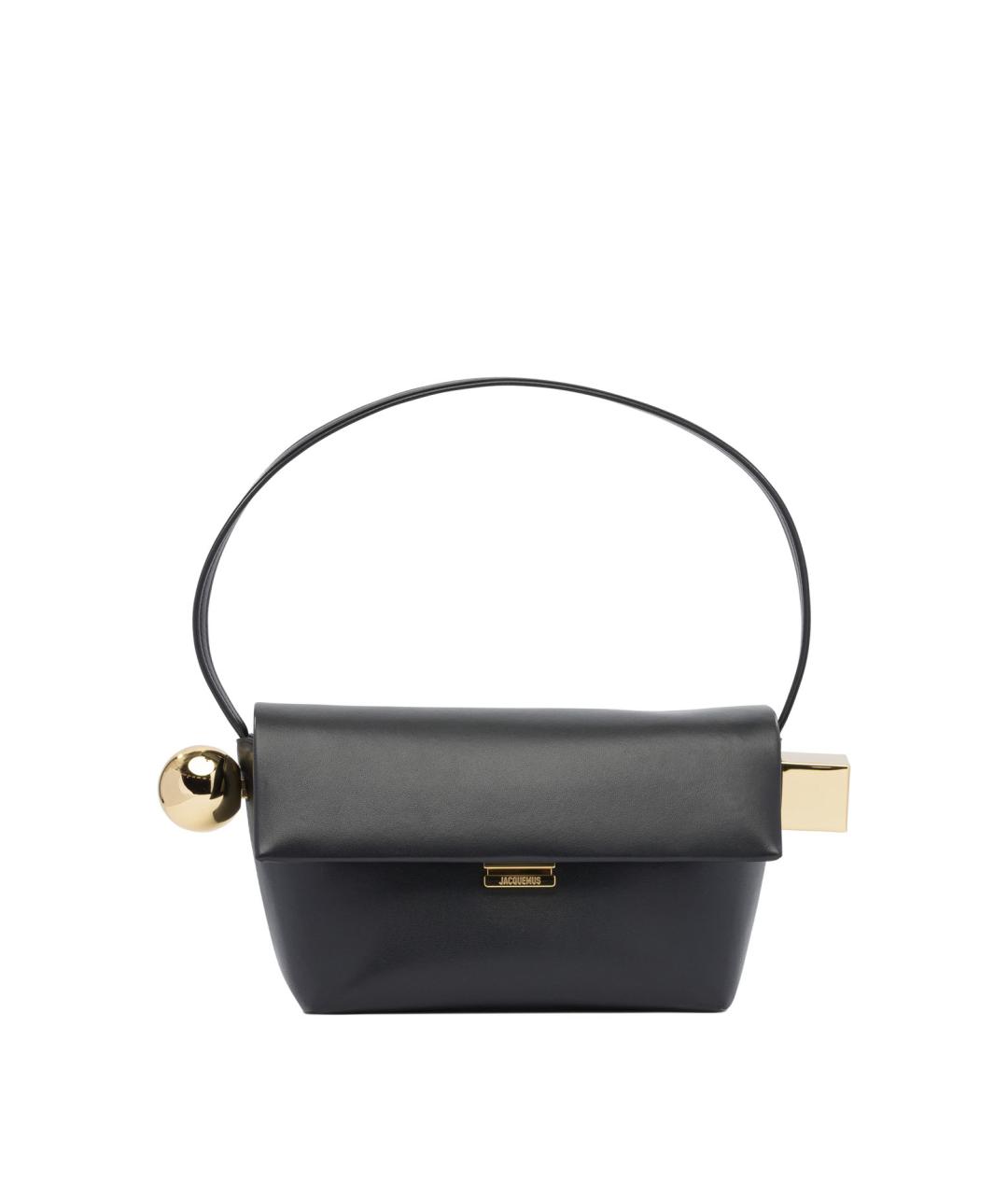 JACQUEMUS Черная кожаная сумка через плечо, фото 1