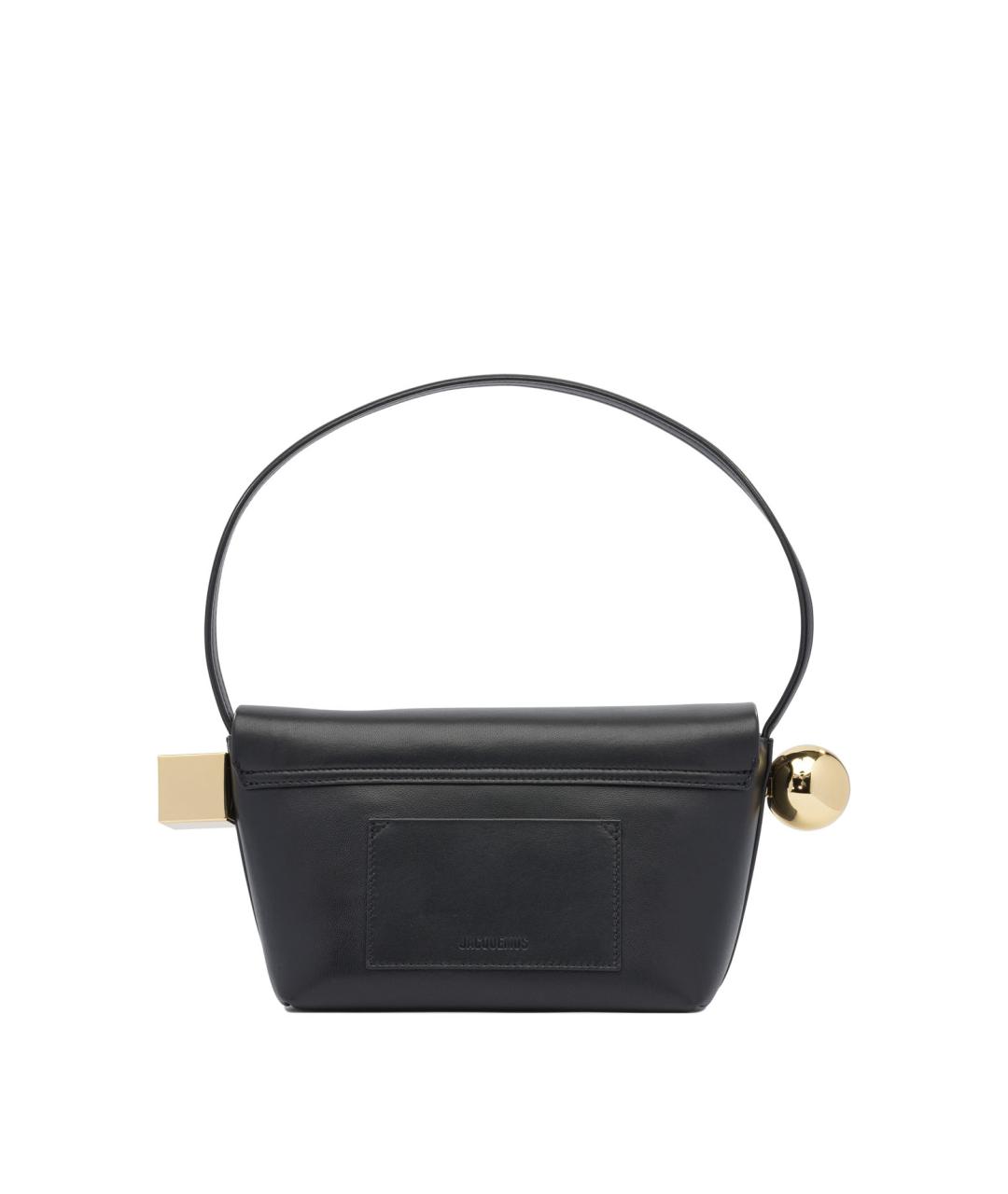 JACQUEMUS Черная кожаная сумка через плечо, фото 3