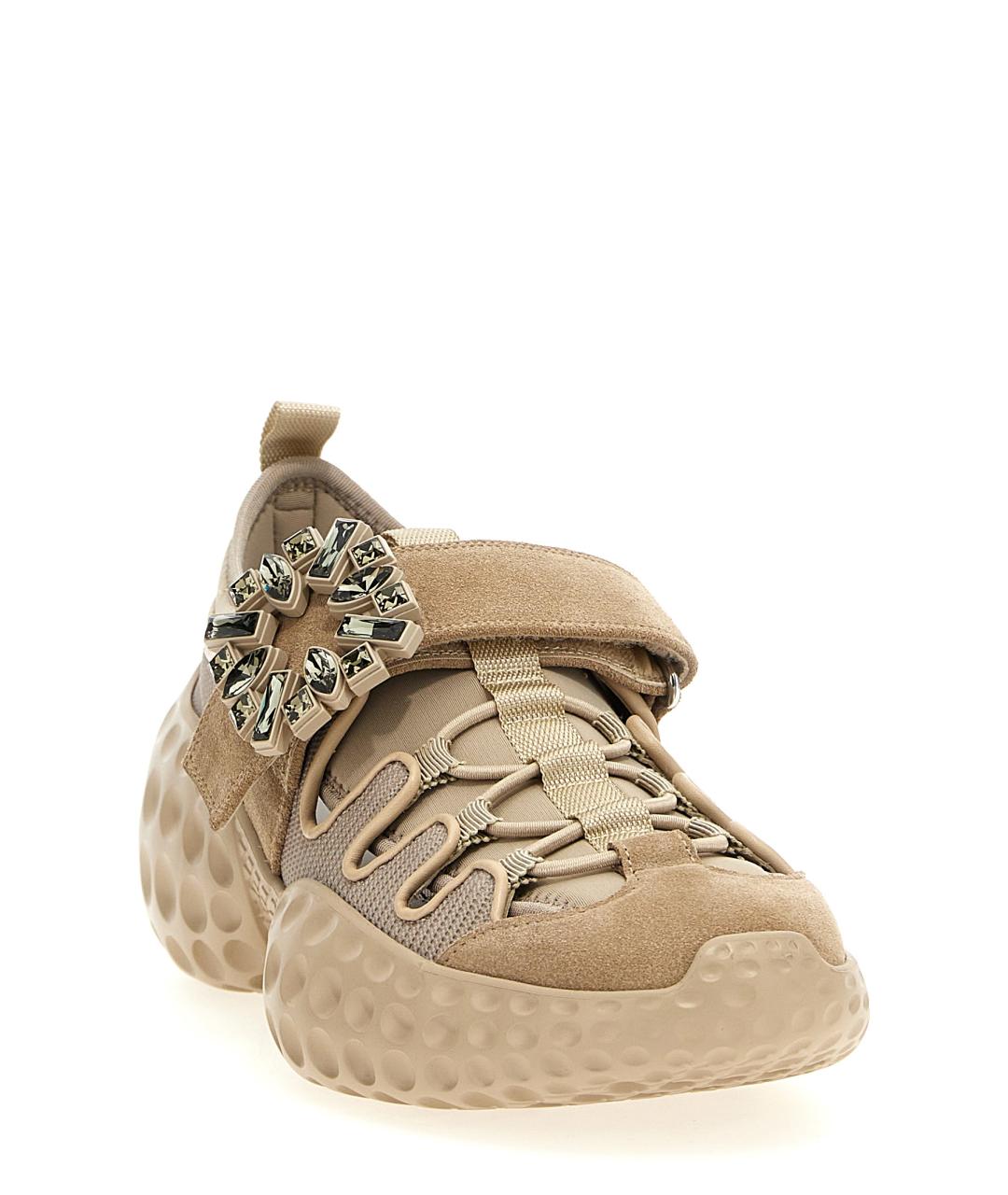 ROGER VIVIER Бежевые синтетические кроссовки, фото 2