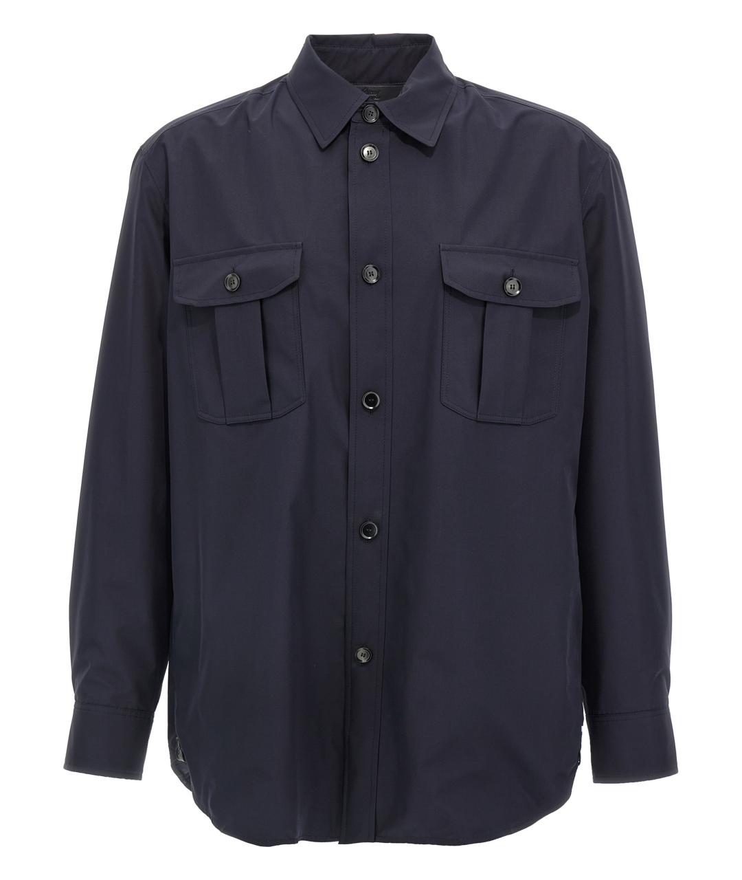 BRIONI Темно-синяя шелковая куртка, фото 1