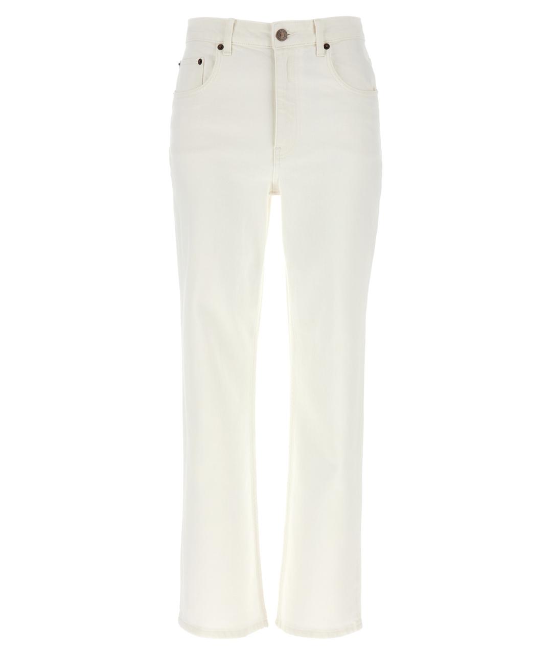 TORY BURCH Белые хлопковые прямые джинсы, фото 1