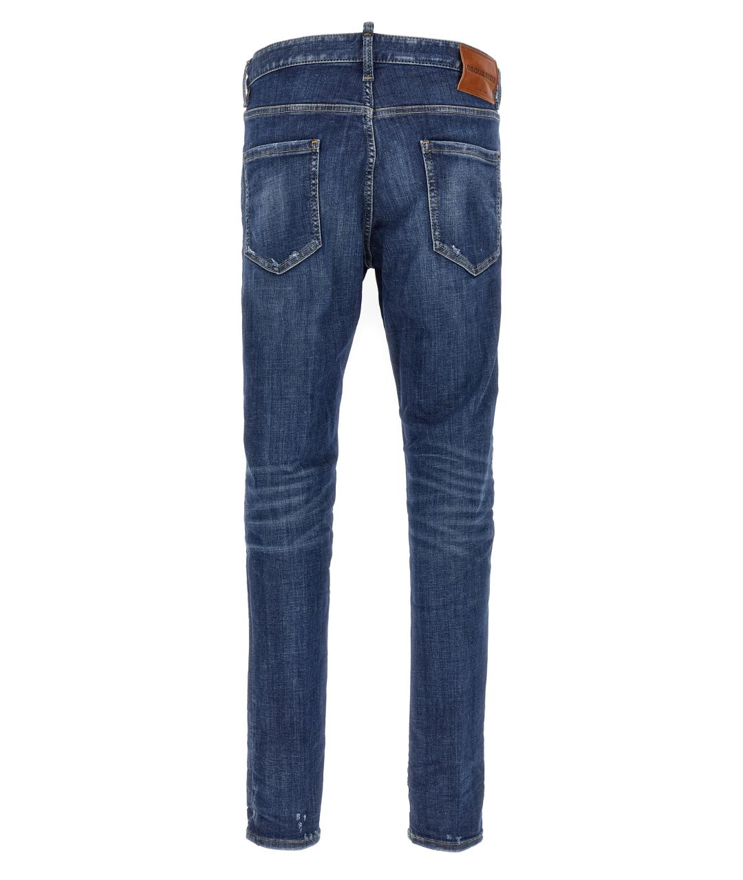 DSQUARED2 Синие хлопковые прямые джинсы, фото 2