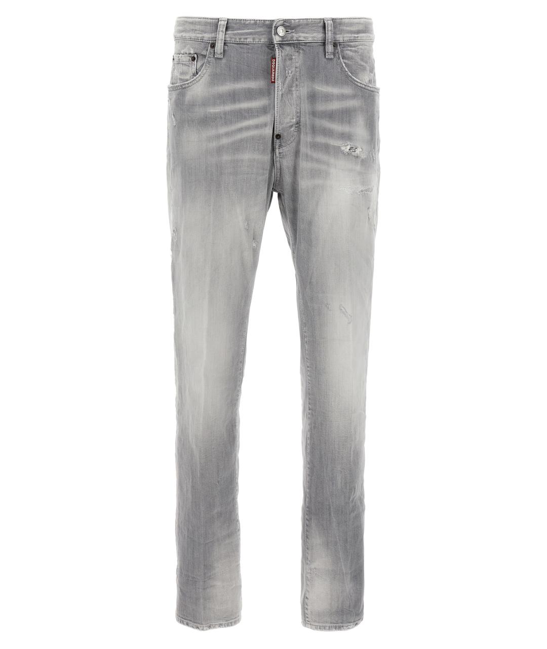 DSQUARED2 Серые хлопковые прямые джинсы, фото 1