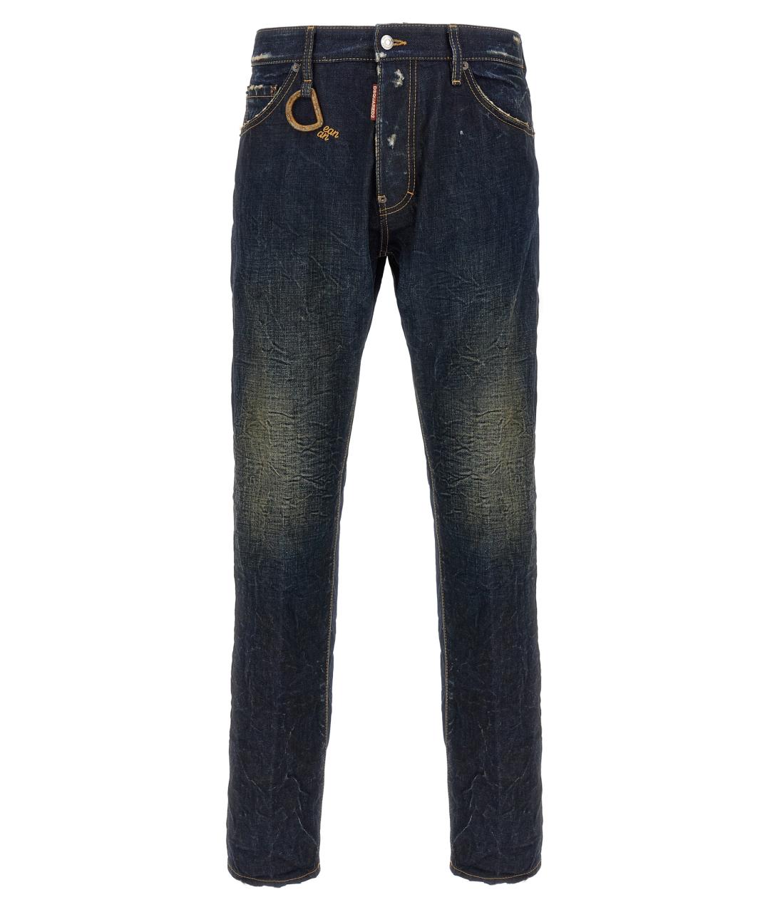 DSQUARED2 Синие хлопковые прямые джинсы, фото 1